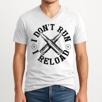 I DonT Run I Reload Gun Rights American Flag Patriots Back V-Neck T-Shirt