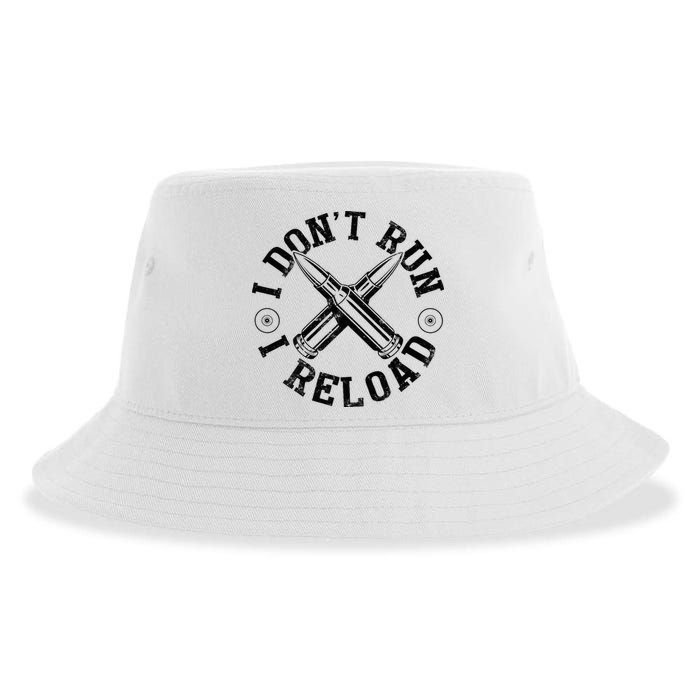 I DonT Run I Reload Gun Rights American Flag Patriots Back Sustainable Bucket Hat