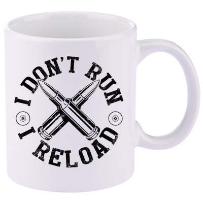 I DonT Run I Reload Gun Rights American Flag Patriots Back 11oz C Handle Ceramic Mug
