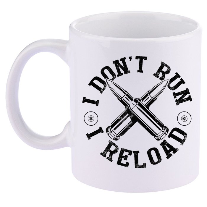 I DonT Run I Reload Gun Rights American Flag Patriots Back 11oz C Handle Ceramic Mug