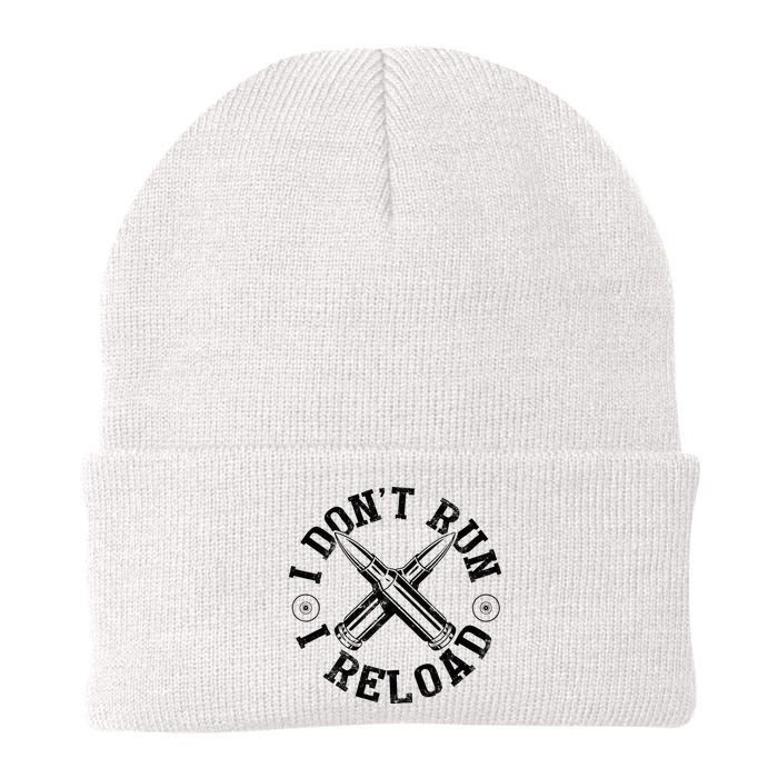 I DonT Run I Reload Gun Rights American Flag Patriots Back Beanie