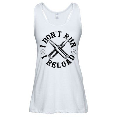I DonT Run I Reload Gun Rights American Flag Patriots Back Ladies Essential Flowy Tank