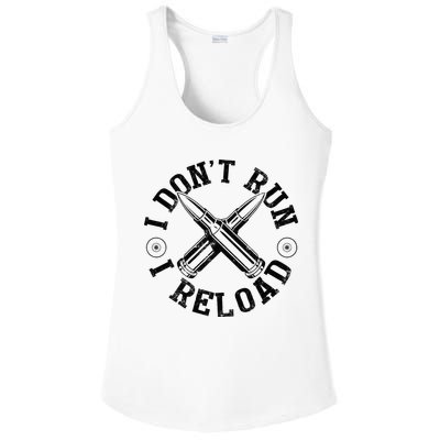 I DonT Run I Reload Gun Rights American Flag Patriots Back Ladies PosiCharge Competitor Racerback Tank