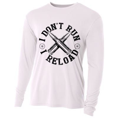 I DonT Run I Reload Gun Rights American Flag Patriots Back Cooling Performance Long Sleeve Crew