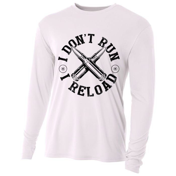 I DonT Run I Reload Gun Rights American Flag Patriots Back Cooling Performance Long Sleeve Crew
