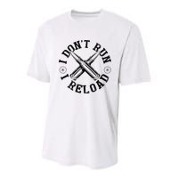 I DonT Run I Reload Gun Rights American Flag Patriots Back Youth Performance Sprint T-Shirt