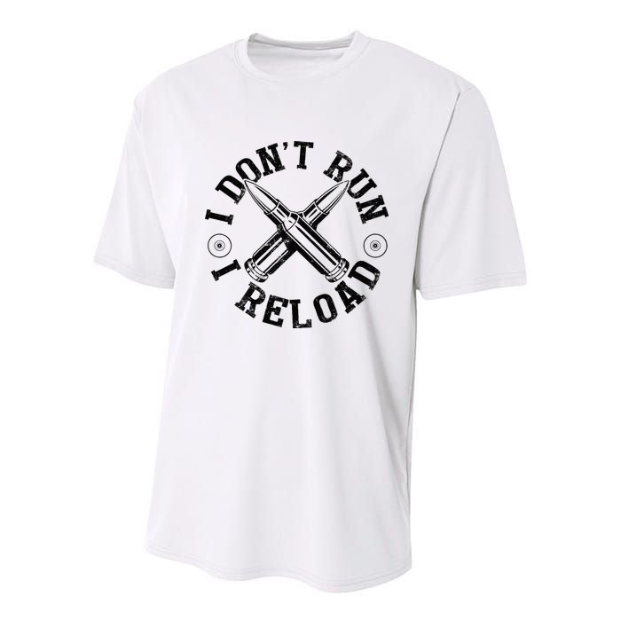 I DonT Run I Reload Gun Rights American Flag Patriots Back Youth Performance Sprint T-Shirt