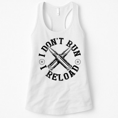 I DonT Run I Reload Gun Rights American Flag Patriots Back Womens Tank Top
