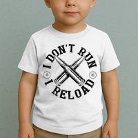I DonT Run I Reload Gun Rights American Flag Patriots Back Toddler T-Shirt