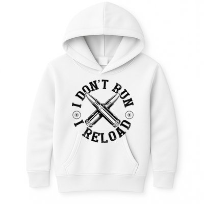 I DonT Run I Reload Gun Rights American Flag Patriots Back Kids Hoodie