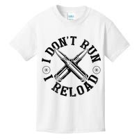 I DonT Run I Reload Gun Rights American Flag Patriots Back Kids T-Shirt