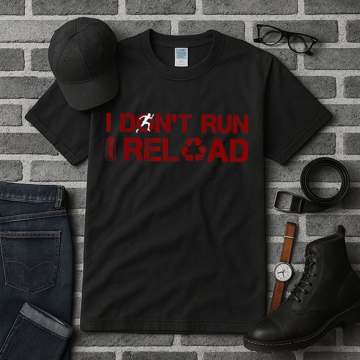 I Don't Run I Reload Funny Sarcastic Saying Tall T-Shirt