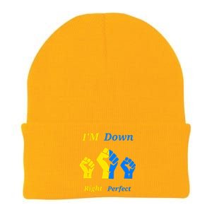 I'm Down Right Perfect Down Syndrome Day Socks Gift Knit Cap Winter Beanie