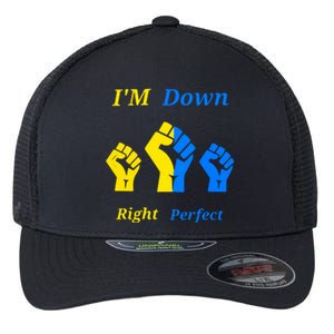 I'm Down Right Perfect Down Syndrome Day Socks Gift Flexfit Unipanel Trucker Cap