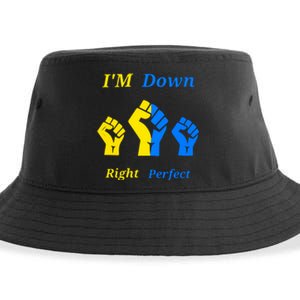 I'm Down Right Perfect Down Syndrome Day Socks Gift Sustainable Bucket Hat