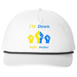 I'm Down Right Perfect Down Syndrome Day Socks Gift Snapback Five-Panel Rope Hat