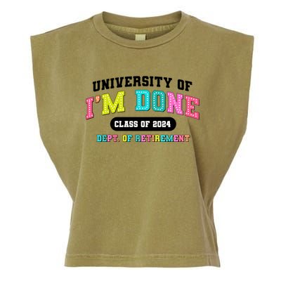 IM Done Retirement University Class Of 2024 Garment-Dyed Women's Muscle Tee