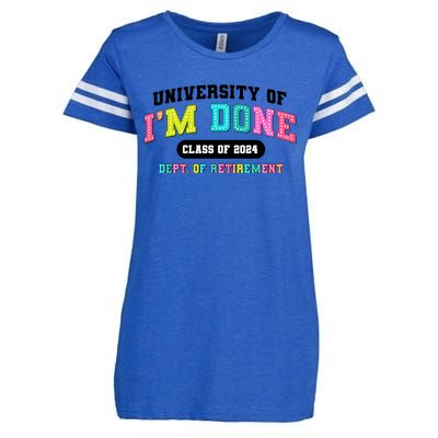 IM Done Retirement University Class Of 2024 Enza Ladies Jersey Football T-Shirt