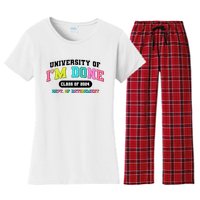 IM Done Retirement University Class Of 2024 Women's Flannel Pajama Set