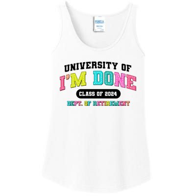 IM Done Retirement University Class Of 2024 Ladies Essential Tank