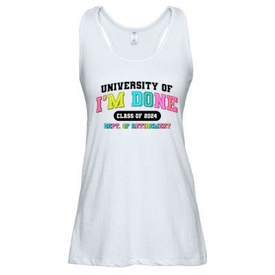 IM Done Retirement University Class Of 2024 Ladies Essential Flowy Tank