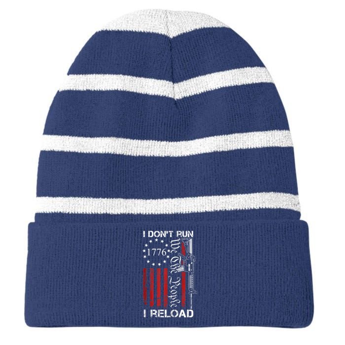 I Don't Run I Reload - We The People Funny AR15 (ON BACK) Zip Hoodie Striped Beanie with Solid Band