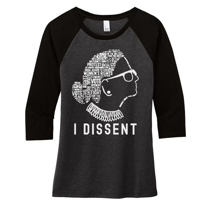 I Dissent Rbg Vote Rights Women's Tri-Blend 3/4-Sleeve Raglan Shirt