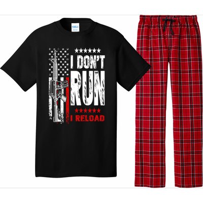 I Dont Run I Reload Vintage American Flag Funny Patriotic Cool Gift Pajama Set