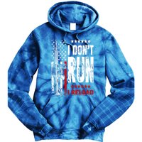 I Dont Run I Reload Vintage American Flag Funny Patriotic Cool Gift Tie Dye Hoodie