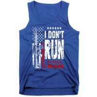 I Dont Run I Reload Vintage American Flag Funny Patriotic Cool Gift Tank Top