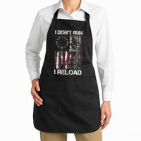 I Dont Run I Reload Gun American Flag Patriots Full-Length Apron With Pockets
