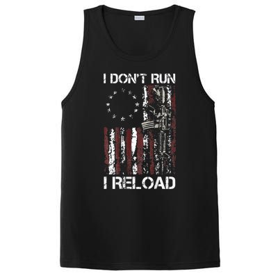 I Dont Run I Reload Gun American Flag Patriots PosiCharge Competitor Tank