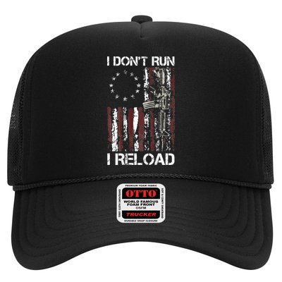 I Dont Run I Reload Gun American Flag Patriots Trucker Hat