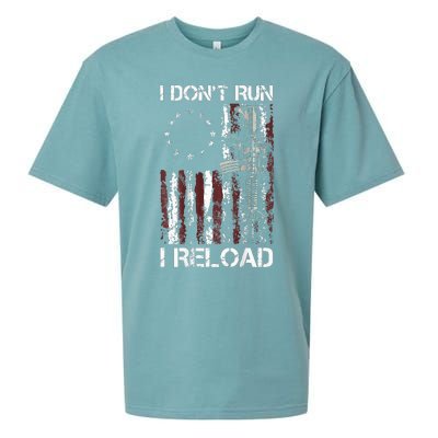 I Dont Run I Reload Gun American Flag Patriots Sueded Cloud Jersey T-Shirt