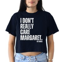 I Don’T Really Care Margaret Jd Vance Funny Minimalist Women's Crop Top Tee