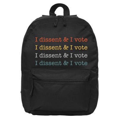 I Dissent Rbg Ruth Bader Ginsburg Feminist 16 in Basic Backpack