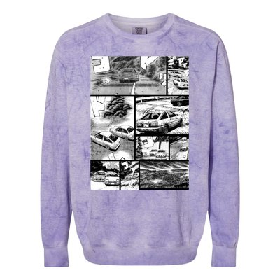 Initial D Racing Manga Wall Design (Version 2) Colorblast Crewneck Sweatshirt