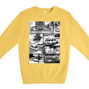 Initial D Racing Manga Wall Design (Version 2) Premium Crewneck Sweatshirt