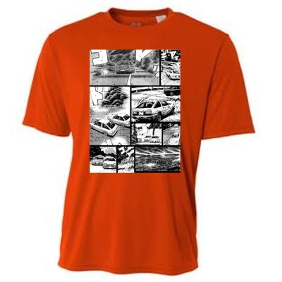 Initial D Racing Manga Wall Design (Version 2) Cooling Performance Crew T-Shirt