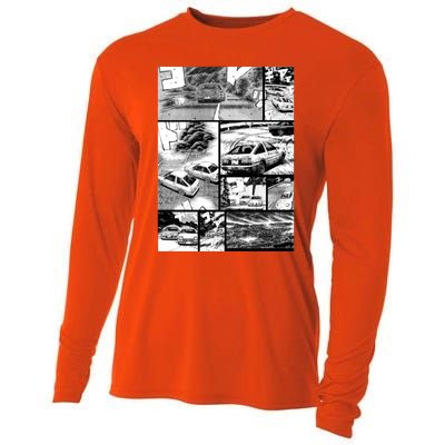 Initial D Racing Manga Wall Design (Version 2) Cooling Performance Long Sleeve Crew