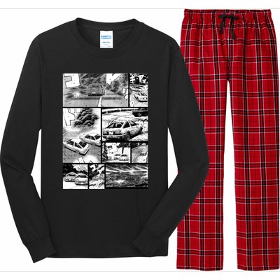 Initial D Racing Manga Wall Design (Version 2) Long Sleeve Pajama Set