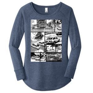 Initial D Racing Manga Wall Design (Version 2) Women's Perfect Tri Tunic Long Sleeve Shirt