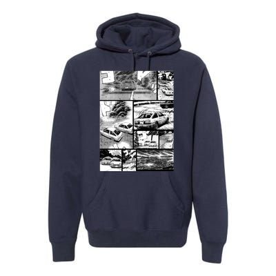 Initial D Racing Manga Wall Design (Version 2) Premium Hoodie