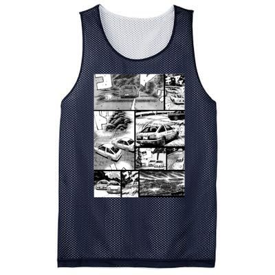 Initial D Racing Manga Wall Design (Version 2) Mesh Reversible Basketball Jersey Tank