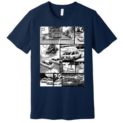 Initial D Racing Manga Wall Design (Version 2) Premium T-Shirt