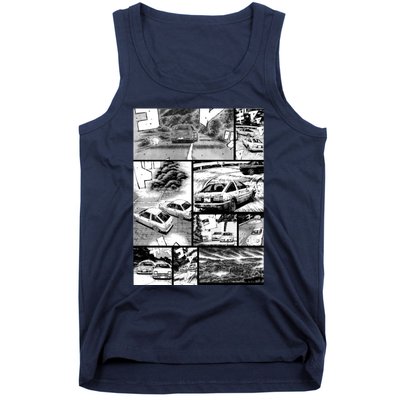 Initial D Racing Manga Wall Design (Version 2) Tank Top