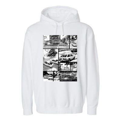 Initial D Racing Manga Wall Design (Version 2) Garment-Dyed Fleece Hoodie