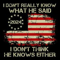 I DonT Really Know What He Said Funny Pro Voting Trump Cropped Pullover Crew