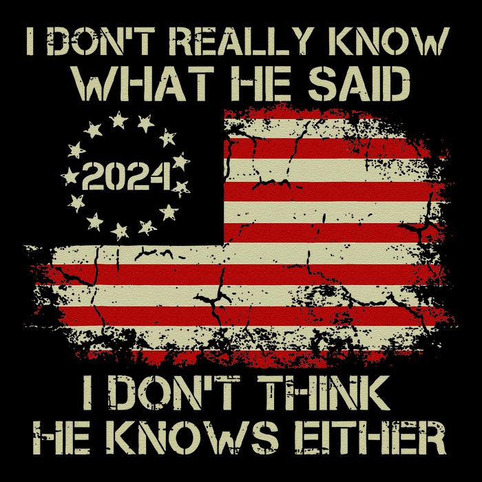 I DonT Really Know What He Said Funny Pro Voting Trump Cropped Pullover Crew