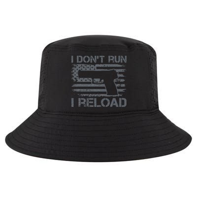 I Don't Run I Reload Pro Guns USA Flag Pistol Funny Gun Cool Comfort Performance Bucket Hat
